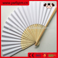 Folk art cadeaux promotionnels pliant ventilateur à main en bambou, ventilateur en bois